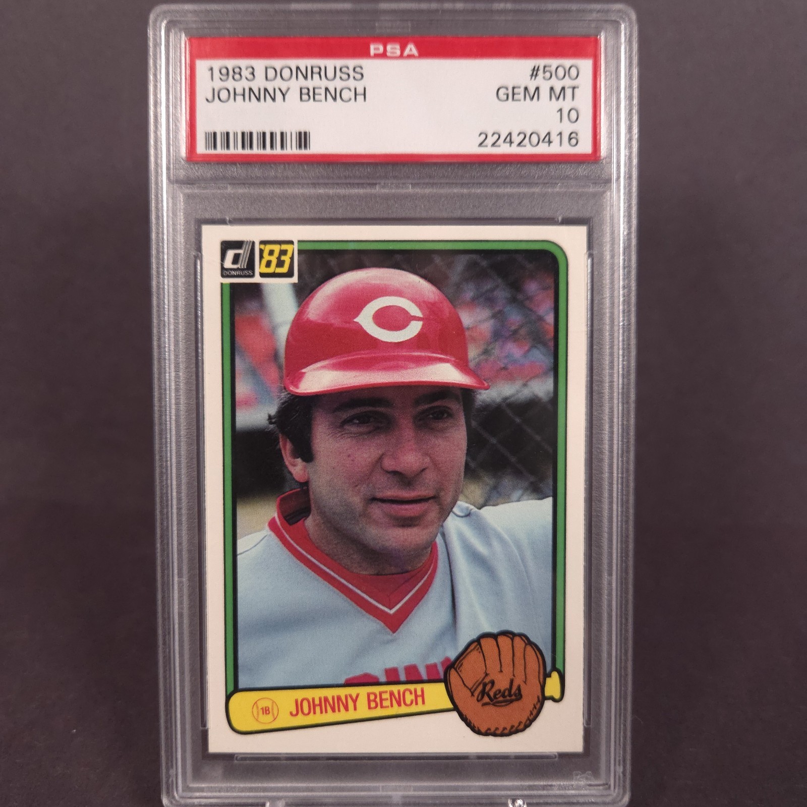 1983 Donruss Johnny Bench #500 GEM MT PSA 10 HOF