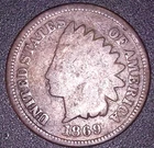 1869 INDIAN HEAD CENT 1C , HARD DATE BOOK FILLER