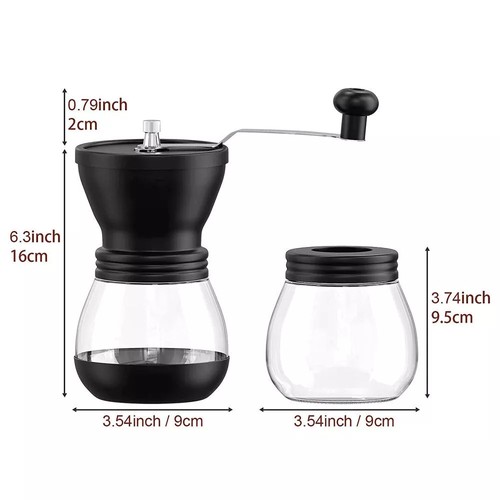 Kaffeemühle Edelstahl mit Keramikmahlwerk Handkaffeemühle Kaffee Mühle Manuell~ - Bild 6 von 14