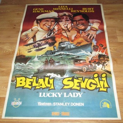 Liza Minelli LUCKY LADY 1975 UNIQUE ART 27x40 ORIGINAL Turkish Movie Poster