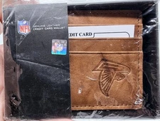 NOS Atlanta Falcons NFL Genuine Leather Credit Card Wallet Rico Industries 