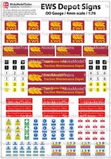 OO Gauge (1:76) EWS Depot & Hazard Signs - Custom Name