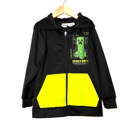 MINECRAFT Boys Creeper Full-Zip Hoodie Jacket, Size 6/7