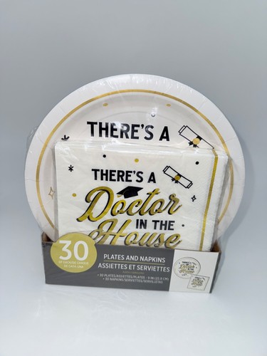 Graduation FINALLY PhinisheD Party 9" Plates & Napkins-30 of Each (choose Set) - Picture 4 of 7