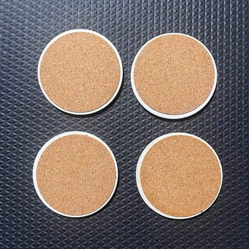 VTG Coaster Stone Santa Claus Christmas Stone Coasters Set of 4 - NIB - Picture 4 of 9