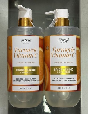 (2-Pack) Nettoye TURMERIC VITAMIN C BRIGHTENING Iluminador BODY CLEANSER Wash