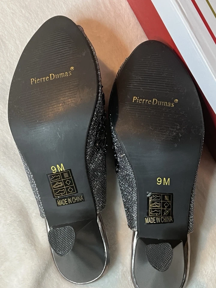 Pierre Dumas Women's Low Heel Shoes Size 9 Pewter Sparkle - Image 4 of 4