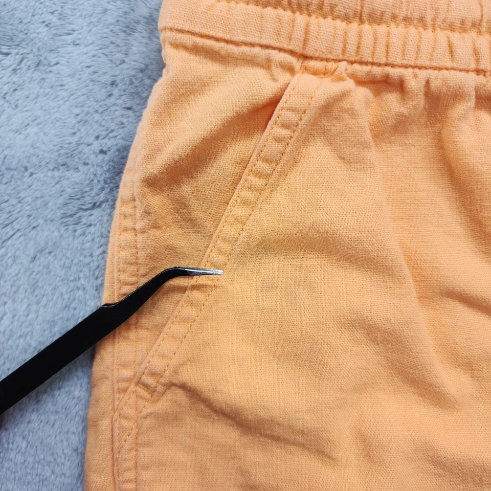 Pantalones Cortos J.Crew Para Mujer M Naranja Mezcla de Lino Tirar con Cordón Bolsillos Informales Aireados Foto 2 de 4