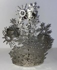Yankee Candle Frosty Collection Sliver Snowflake Multi Tier Tea Candle Holder