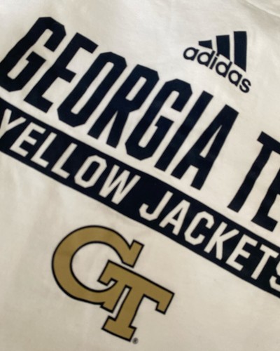 Georgia Tech Shirt Uomo L Bianco Adidas Georgia Institute Of Technology SEC NUOVO - Foto 6 di 11