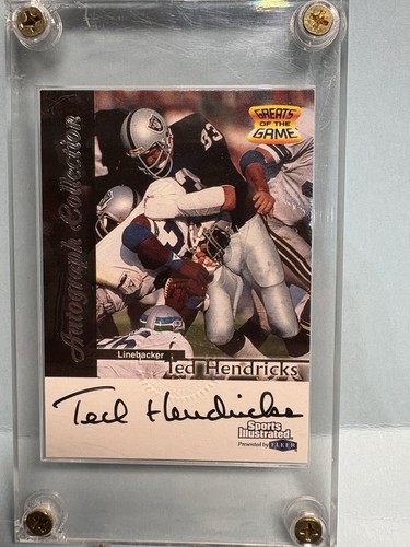 JA4231 1999 Fleer Greats of the Game Auto Ted Hendricks Oakland Raiders - Picture 2 of 4