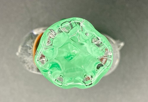 VTG Murano Goldfish In A Bag With Green Ribbon Handblown Glass Figurine, Italy. - Picture 9 of 11