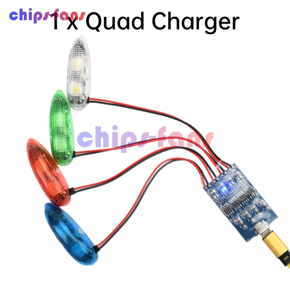 Wireless Navigation Light 1S Rechargeable 4 Modes LED Lights For RC Airplane FPV - Image 3 of 4