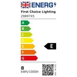 5er Set Matt Schwarz 8W LED Brandschutz IP65 Bad Deckeneinbaustrahler - Bild 7 von 7