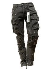 FRD 3131 FIRST ROW PREMIUM RIPPED STRAIGHT FIT SKINNY DENIM Studs Jeans