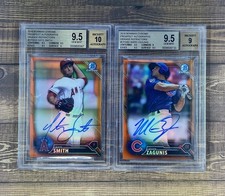 2016 Bowman Chrome Prospects MLB Orange Refractor Mark Zagunis & Nate Smith /25
