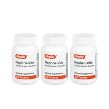 Rugby Nephro Vite Vitamin B C Complex Tablets 100 Count Dietary Supplement