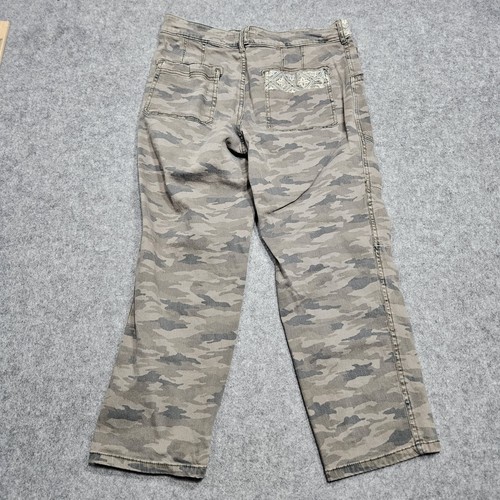 By Anthropologie Ankle Pants Womens Size 29 Camouflage Print Green Cotton - Picture 5 of 11