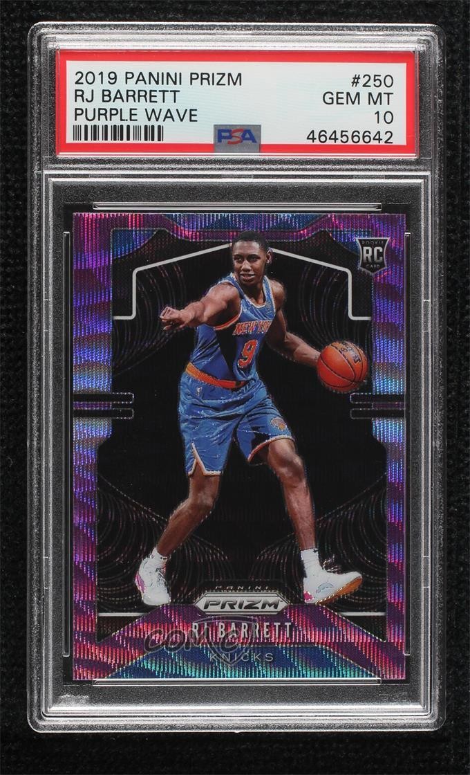 2019-20 Panini Prizm Purple Wave RJ Barrett #250 PSA 10 GEM MT Rookie RC 0s4q