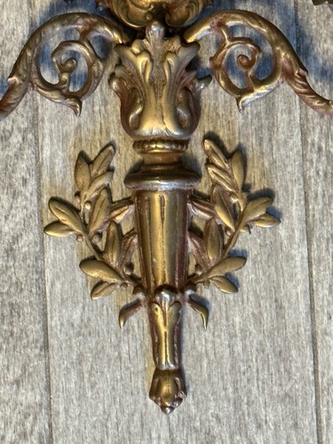 Paar 25" Französische Rokoko Vergoldet Wandleuchter Cherub Putti Verzierte Kerzenhalter - Bild 6 von 18