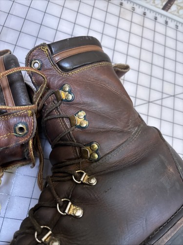 Vintage Sheboygan USA braun Leder WANDERN BERGSTEIGEN Arbeitsstiefel Herren Größe 13 - Bild 11 von 24