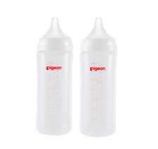 Pigeon Wide Neck Nursing 2 PP Bottles 11.2 Oz Anti-Colic with 2 L Nipples