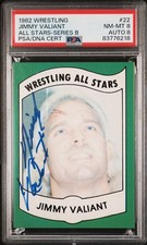 JIMMY VALIANT PSA 8 AUTO 8 1982 WRESTLING ALL-STARS RC ROOKIE SIGNED TOP POP 7