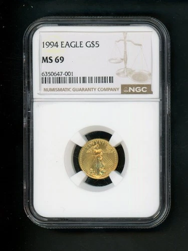 1994 US 1/10 oz Gold American Eagle $5.00 $5 NGC MS69 UNC Original Spot Free GEM