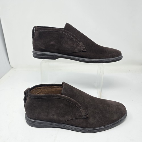 $298 Peter Millar Mens Size 8.5 Excursionist Chukka Brown Suede Slip-On Shoes - Picture 3 of 11