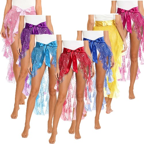 Womens Hip Scarf Tango Costume Birthdays Dancewear Theme Party Skirt Belly Lady - Picture 2 of 85