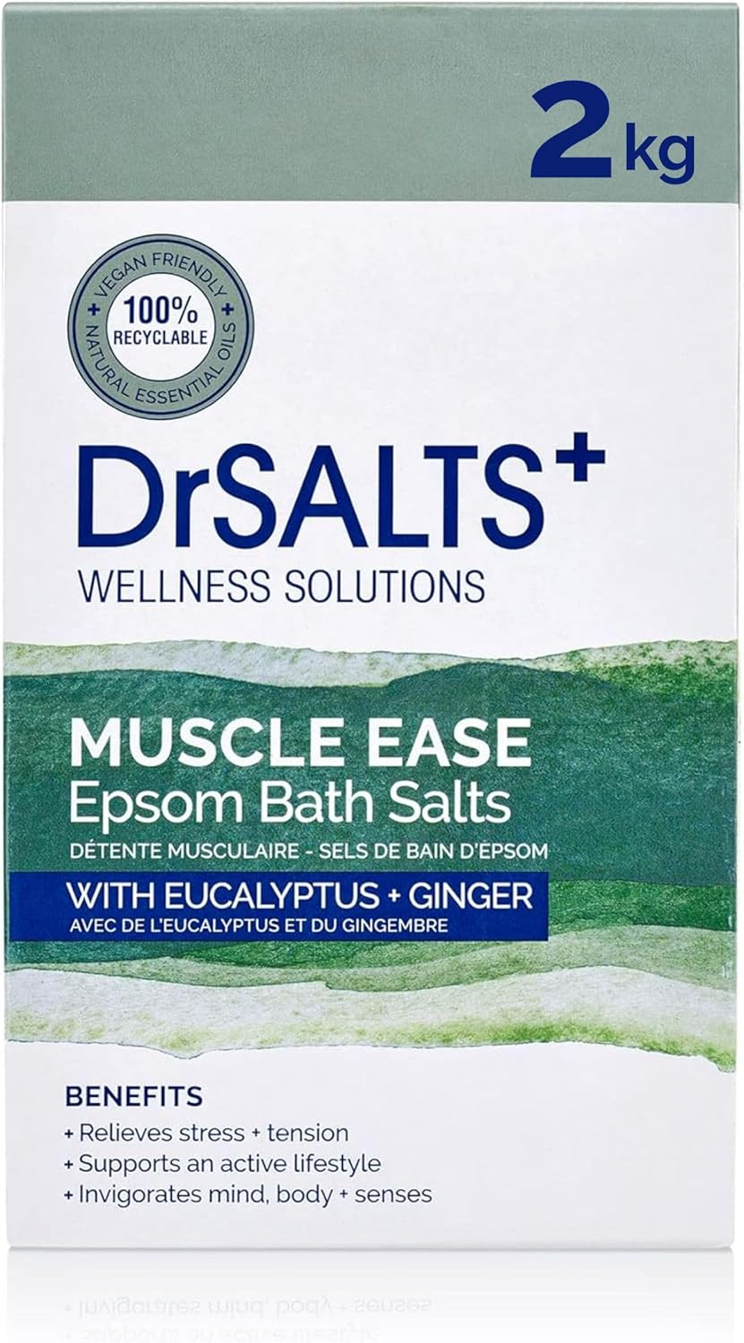 Drsalts+ 2Kg Muscle Ease Therapy Epsom Salts - Soothing Epsom Bath Salts to Reli