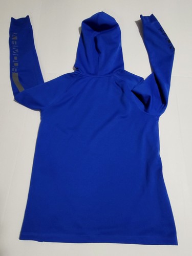 (#10) Under Armour Heather Blue Coldgear Hoodie Shirt Size Large Youth - Bild 8 von 9