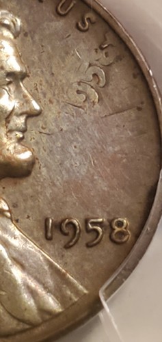 1958 wheat penny Doubled Struck Rotated In Collar PCGS Doubled Date, Double - Picture 7 of 9