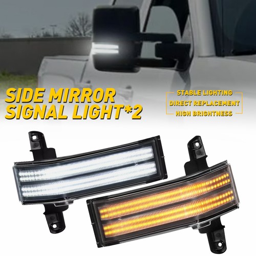 Luz de señal secuencial espejo retrovisor lateral ámbar para Chevy Silverado GMC Sierra 15-19 Y - Imagen 15 de 16