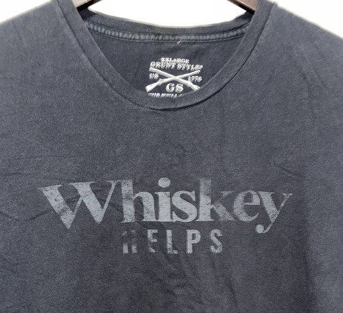 Grunt Style“Whiskey Helps” Men’s XXL Black T-shirt Military Patriotic Soldier - Picture 5 of 8
