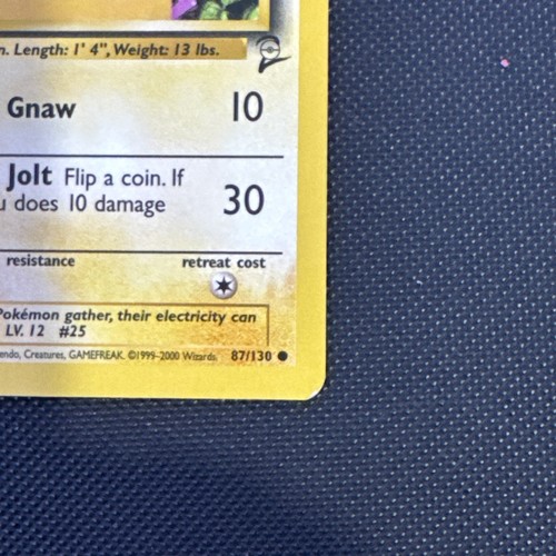Pikachu 87/130 Base Set 2 Common Pokemon TCG Vintage - Picture 3 of 7