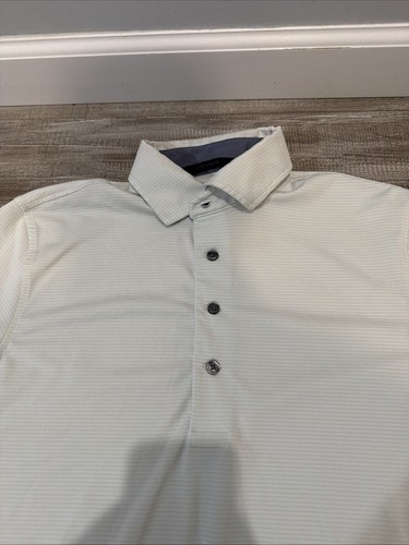 Camisa Polo Greyson Para Hombres Talla S Rayas Manga Corta Golf Performance Gris - Imagen 2 de 7