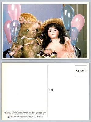 Armand Marseille Doll My Dearie & Kitty Postcard House of White Birches Berne IN