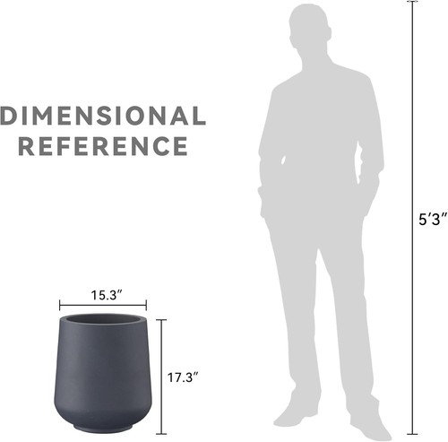 Weather-Resistant 3-Gallon Charcoal Concrete Planter for Elegant Home and Garden - Picture 9 of 11