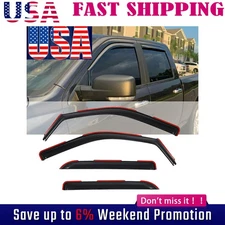 In-Channel Window Visors Rain Guards Deflectors For 2009-2018 Ram 1500 Crew Ksip