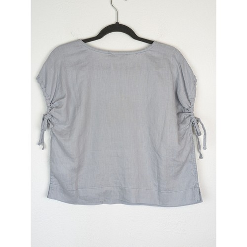Everlane Top Tunnelzug Tunika himmelblau Leinen minimalistisch neutral Sommer Gr. XS - Bild 4 von 10