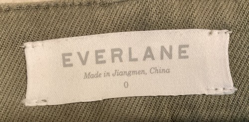 NWOT EVERLANE Utility Wide Leg Cotton/Twill Pants, Olive Green, 0 - Picture 6 of 7