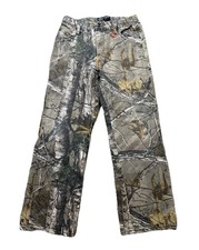 Realtree Trousers Youth 14 Brown Canvas Camo Carpenter Hunting Fishing Pants