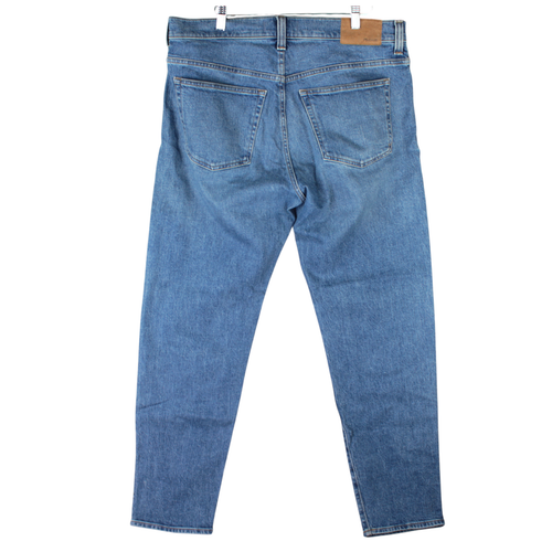 Jeans Madewell uomo taglia 34x32 blu jeans conici rilassati lavaggio medio vita media - Foto 2 di 16