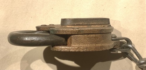 Yale Vintage Bronze Vorhängeschloss Kette und Schlüssel - Bild 4 von 7