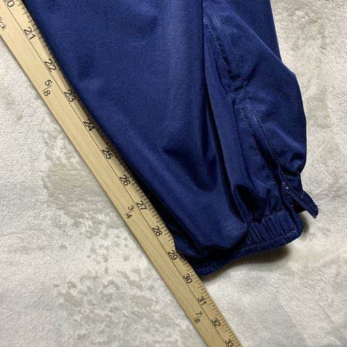 Vintage Nike Track Pants Boys Medium 10-12 Blue Pull Zip Ankle Lined Windpants - Picture 12 of 13
