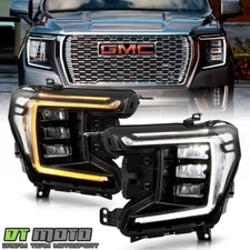 For 2021-2023 GMC Yukon XL Denali AT4 Full LED Black Trim Headlights Left+Right