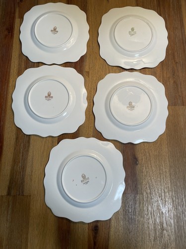 Vintage Wedgwood Bone China, Cathay W4053, 5 goldene Zierplatten, quadratische Jakobsmuschelkante - Bild 2 von 11