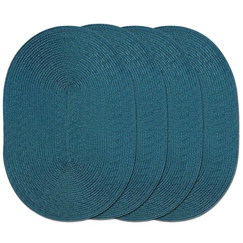 Placemats Set of 4 for Dining Table Washable Woven Vinyl Non-Slip 18x12 inche... - Picture 2 of 7
