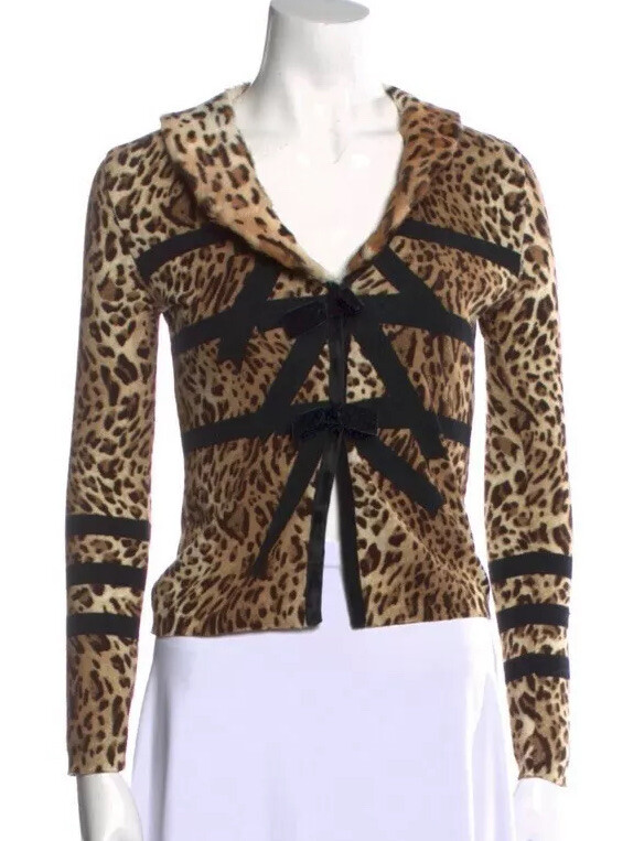 Blumarine vintage 90s fur collar cardigan IT 40 4… - image 11